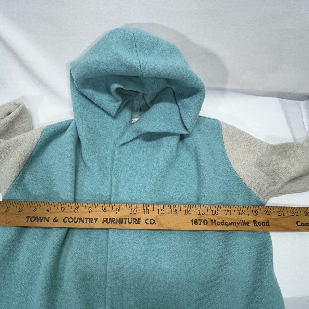 ANTHROPOLOGIE FIELD FLOWER ALPINE WOOL HOODED CARDIGAN WOMEN XS BLUE OVERSIZED - Picture 7 of 8